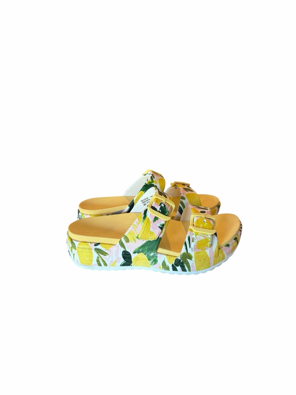 Dansko Kandi Lemon Print Slide Sandals Size 38 (US 7.5 - 8)